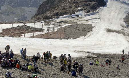 Le glacier fraîchement damé